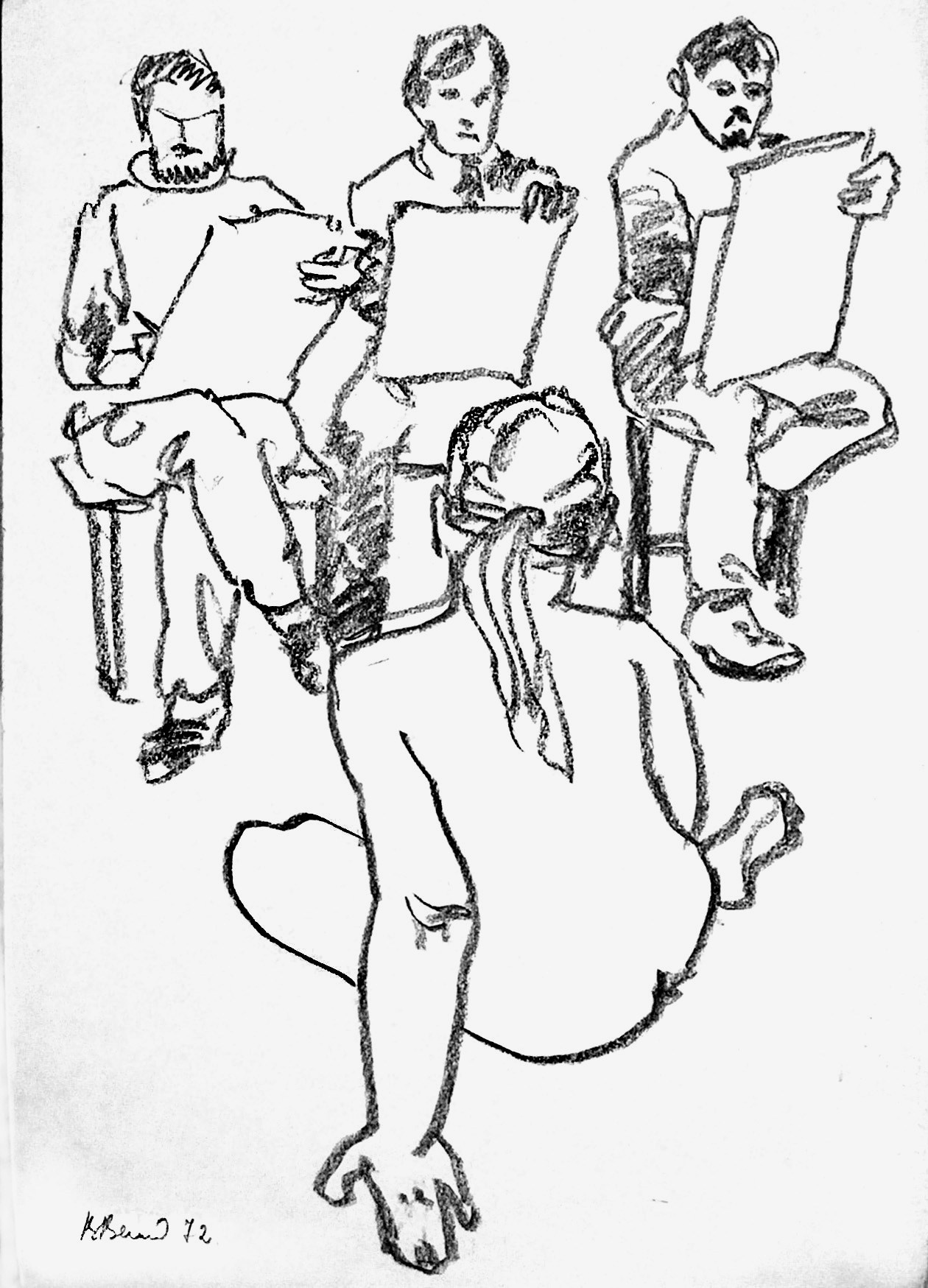 Натурная зарисовка. 1972.