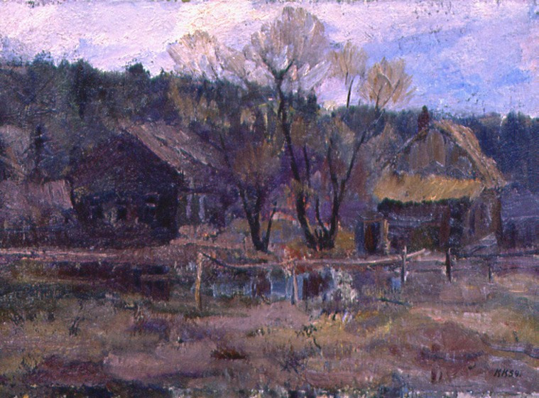 «Уголок деревни.Игнатьево» 1959 год Собр. Д. Томас. Мадрид. Художник Величко Вадим Семёнович