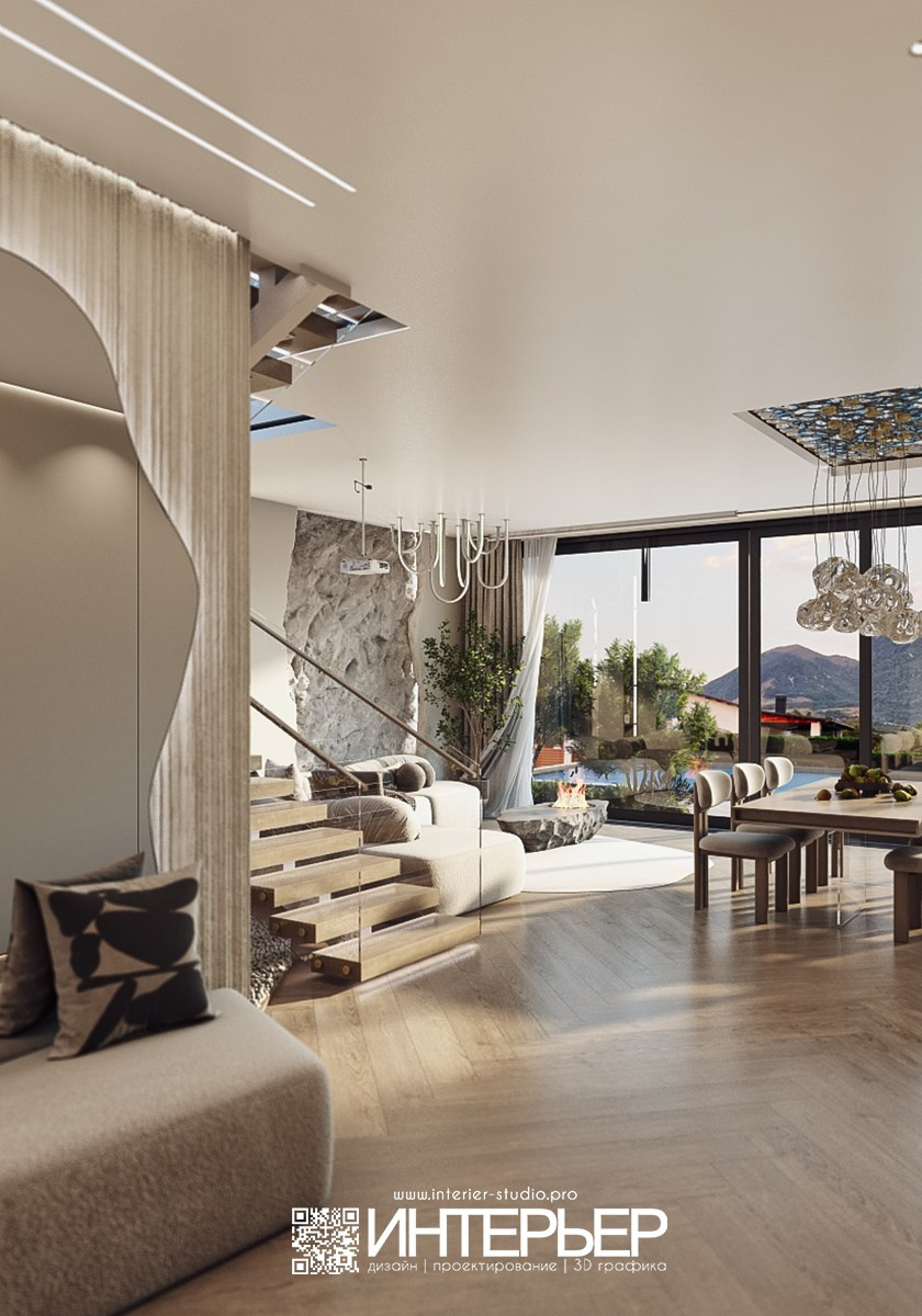 Дизайн-проект Дома Константина и Олеси. Дизайн интерьера, 3D визуализация и 3D моделирование. Создание проектов и чертежей. КМВ: Кисловодск, Пятигорск, Ессентуки и удаленно