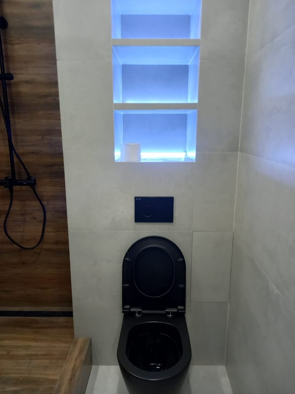 Ванная комната (с. Усады ул. Уютная д. 2). Ремонт санузла, туалета, ванной под ключ в Казани. Укладка плитки