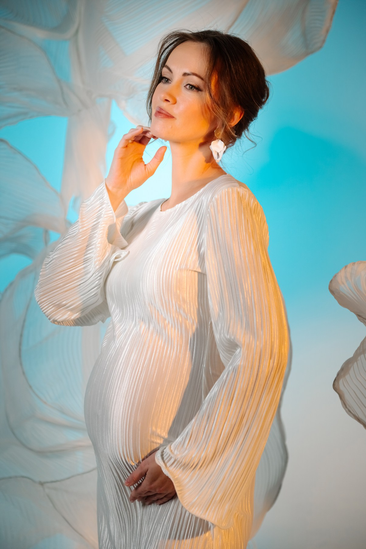 Беременность. Циклорама с вуалью. Свадебный и сеейный фотограф в Санкт-Петербурге Елена Худякова