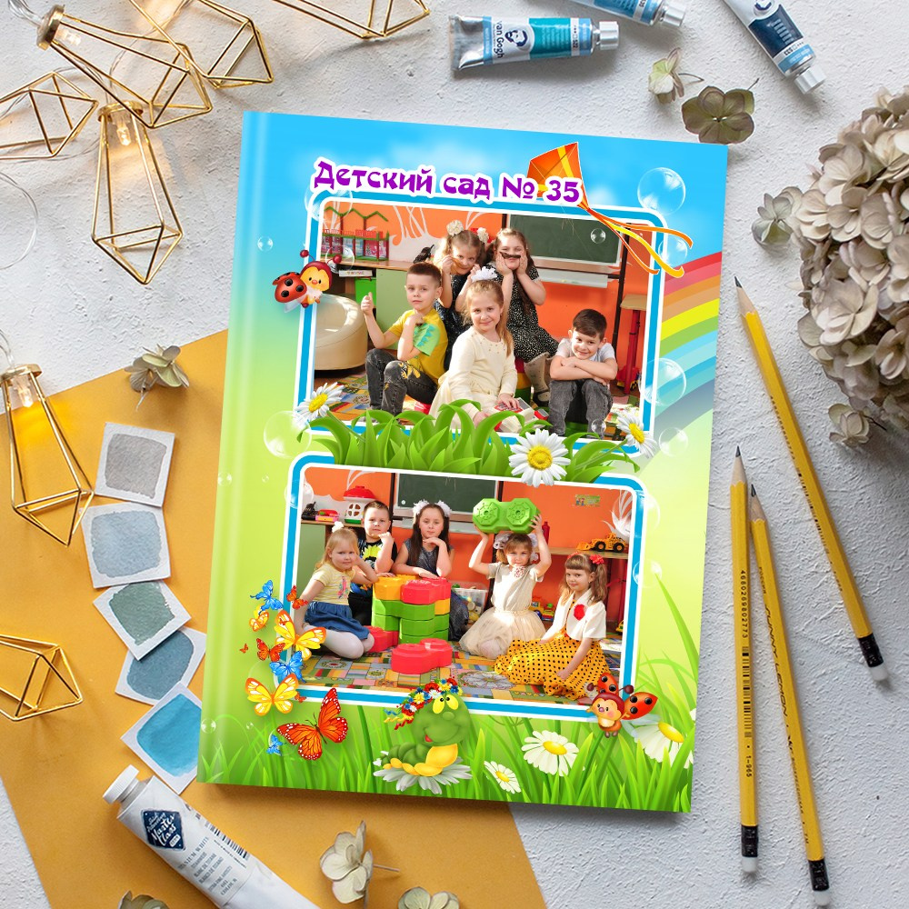Выпускные альбомы в детский сад  1 разворот мини+ заказать Иваново Ярославле Костроме Владимире. Выпускные альбомы в Иваново в детский сад и школу. Александр и Светлана Янкины