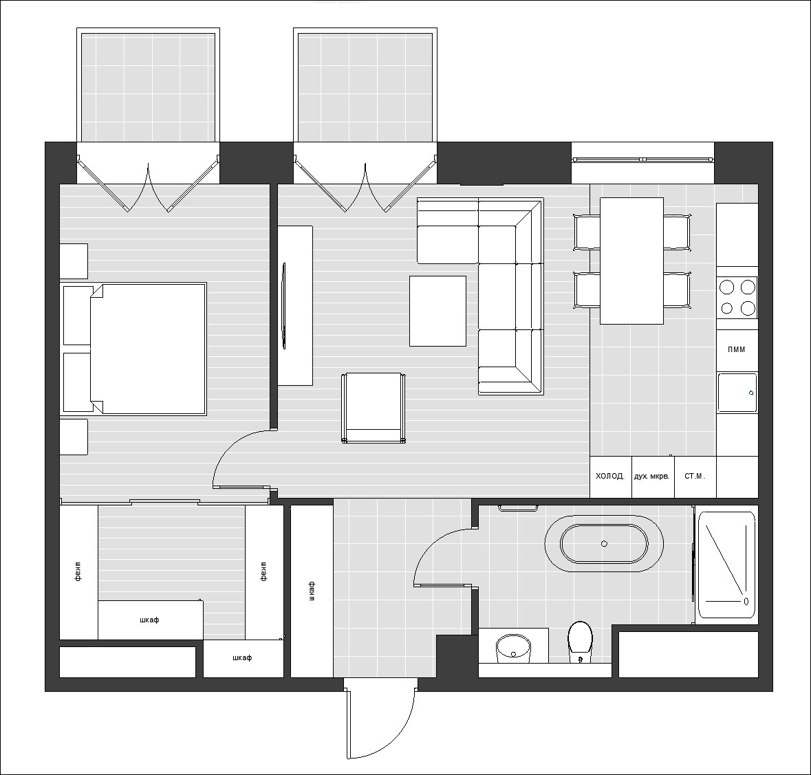 ЖК Дом на Люсиновской. 67 м². Авторский дизайн интерьера