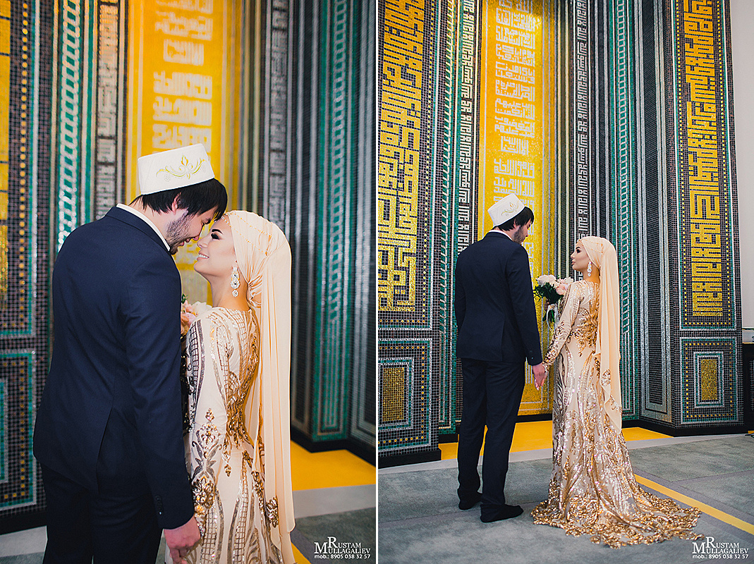 Никах в мечети Ярдэм, платье на никах, букет на никах, повязывание платка