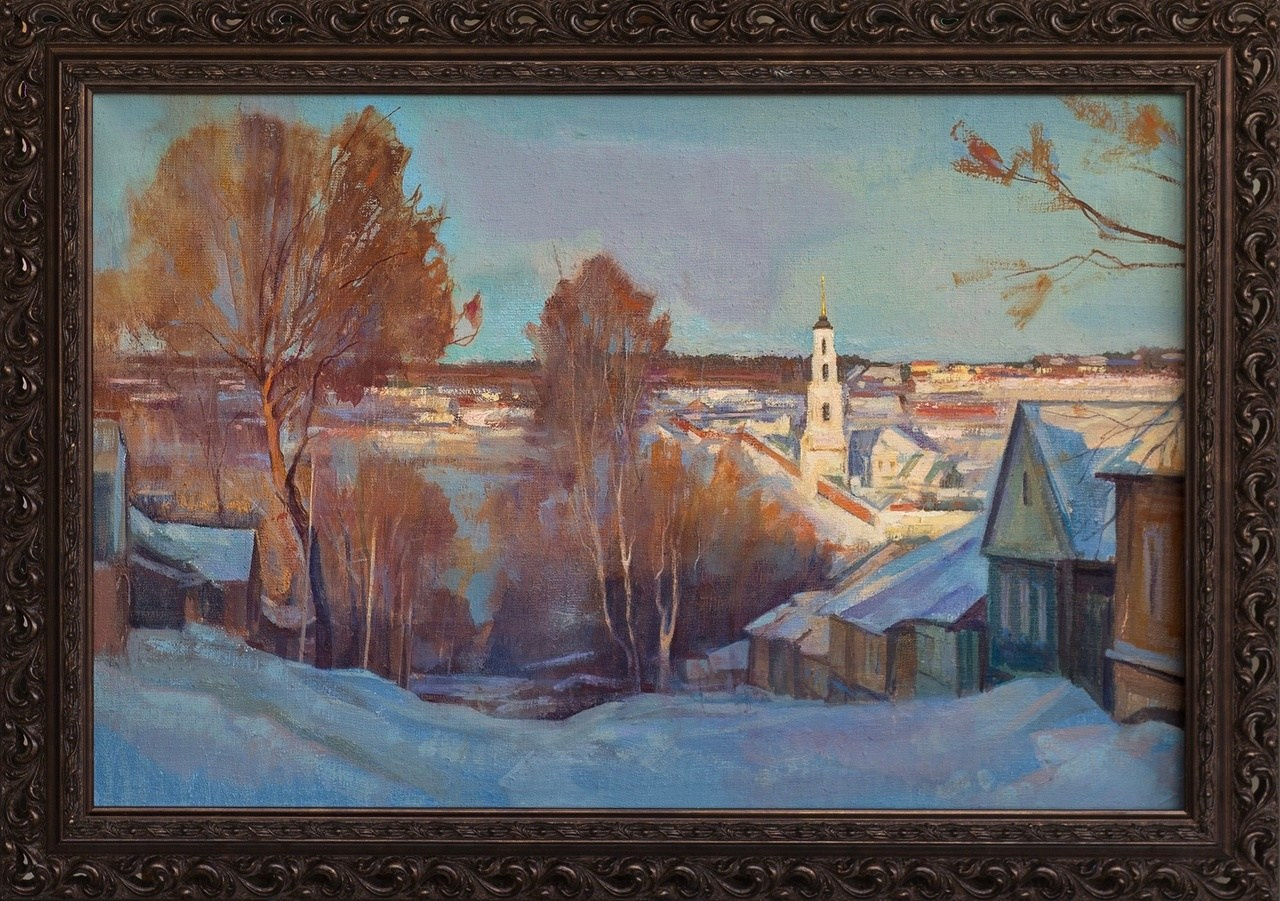 Елец. Вид на Знаменский монастырь. Художник Александр Каверин