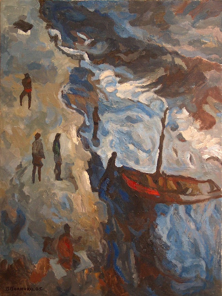 «На морском берегу» 2005 год Собр. А.Миронова. Москва. Художник Величко Вадим Семёнович