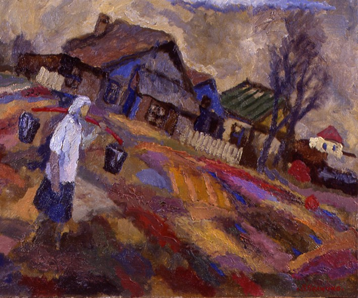 «С коромыслом» 1989 год Собр. Д. Томас. Испания. Художник Величко Вадим Семёнович