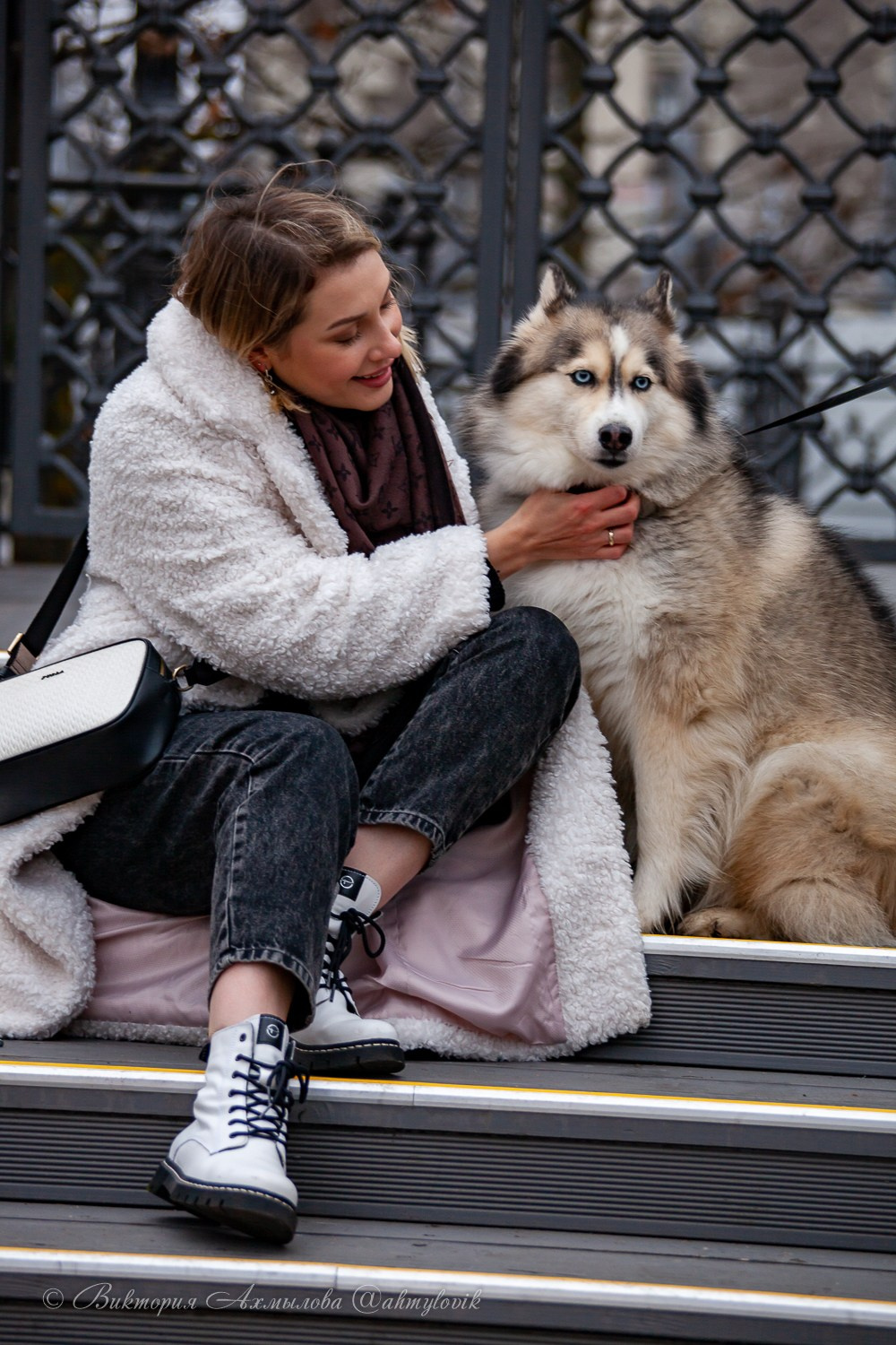 Прогулка с Хаски (Настя). Виктория Ахмылова. Фотограф в Москве