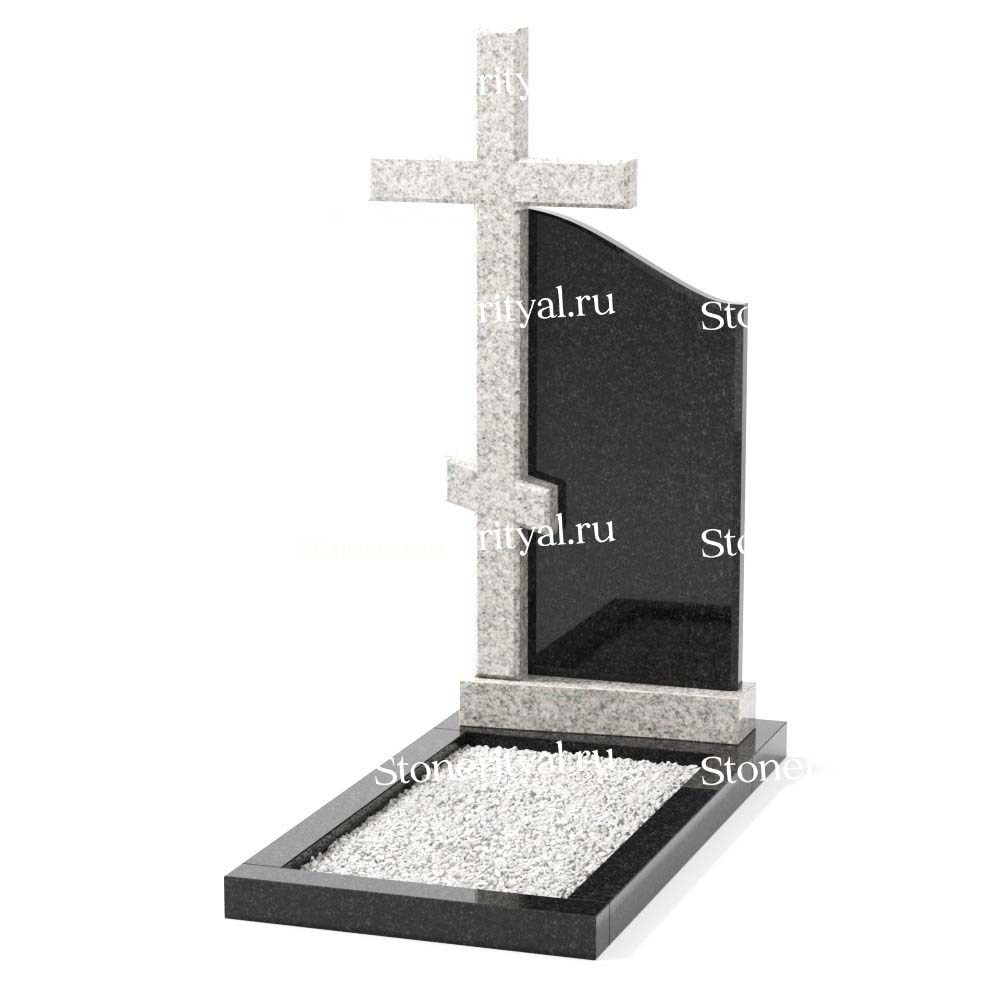 Комбинированные памятники на одного. Изготовление и установка памятников в Москве и МО