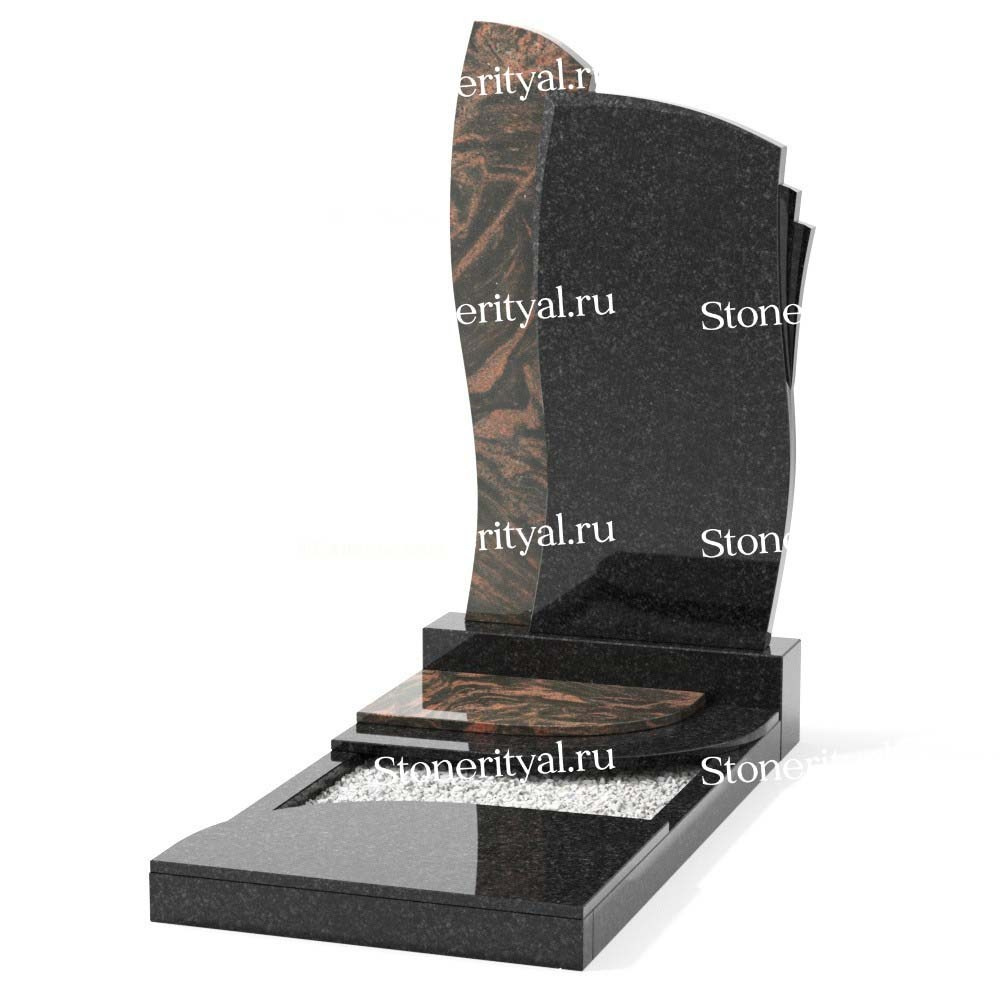 Комбинированные памятники на одного. Изготовление и установка памятников в Москве и МО