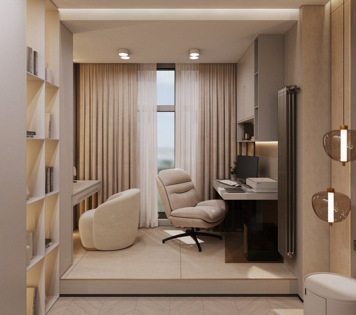 Квартира 135 м². г. Красноярск. ПРОЕКТИРОВАНИЕ ИНТЕРЬЕРОВ И АРХИТЕКТУРНЫХ РЕШЕНИЙ В СТУДИИ SHELOFAST DESIGN