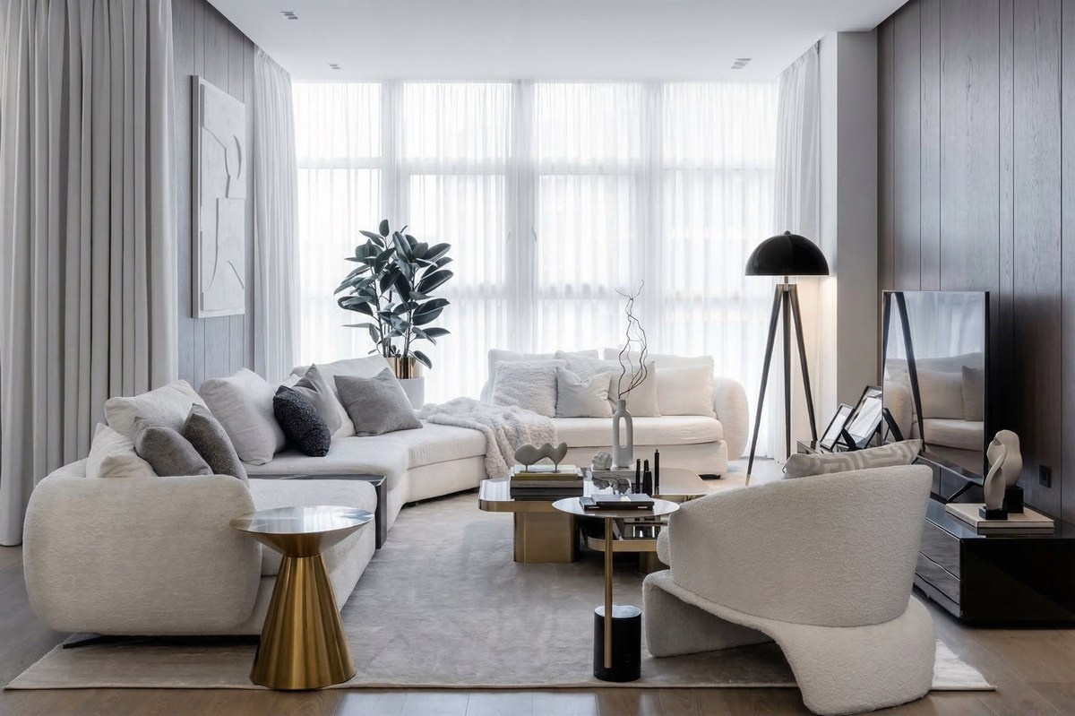 Реализованный интерьер квартиры 130 м²