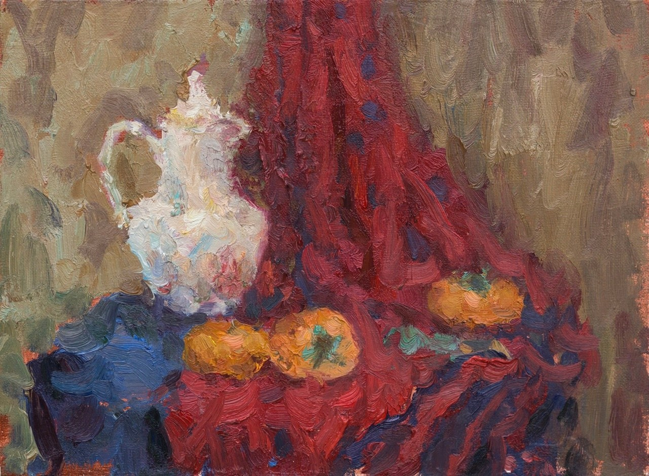 Натюрморт с хурмой и кувшином