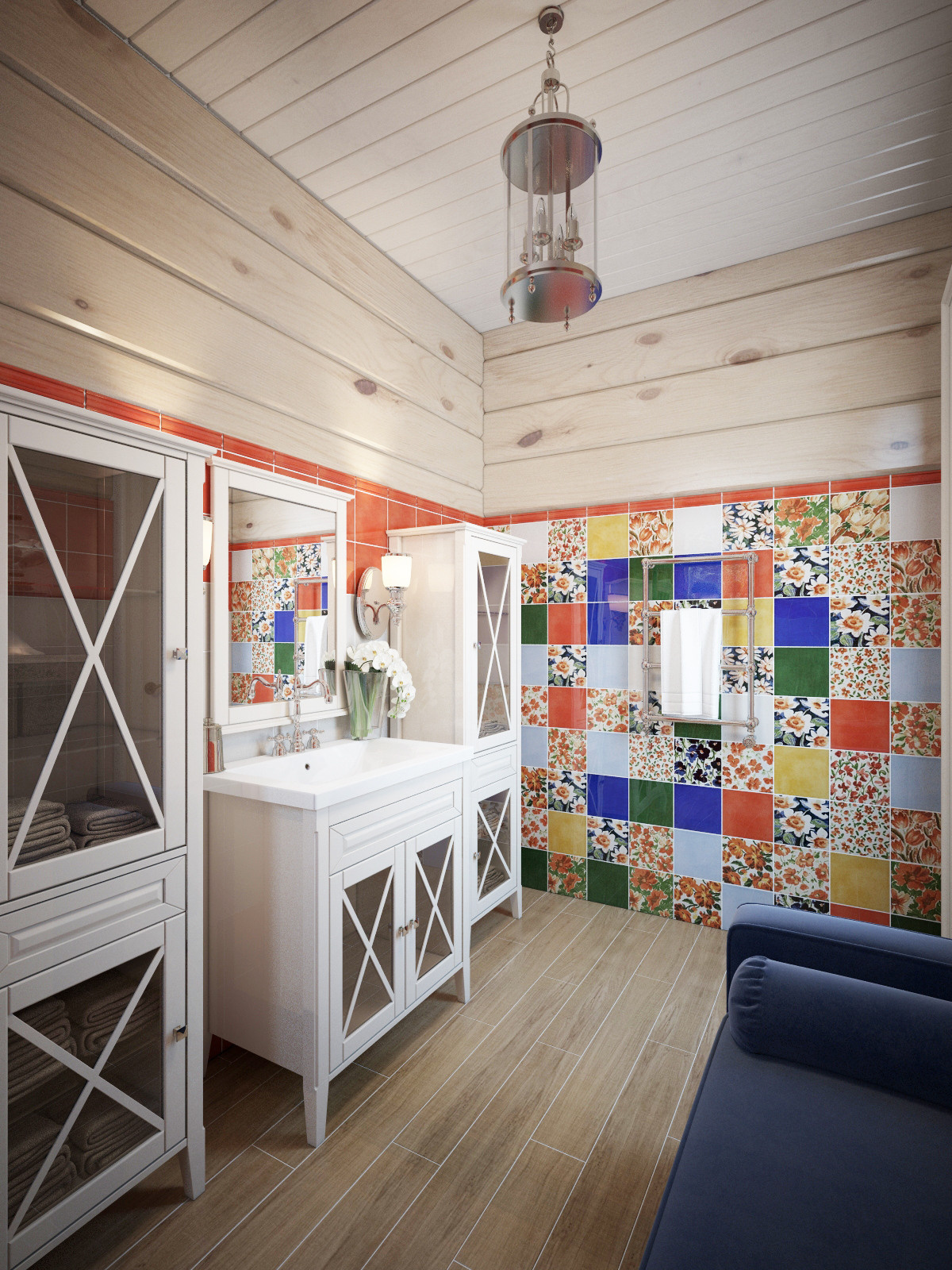 Интерьер деревянного дома в поселке Лес и река. Дизайн интерьера деревянных домов