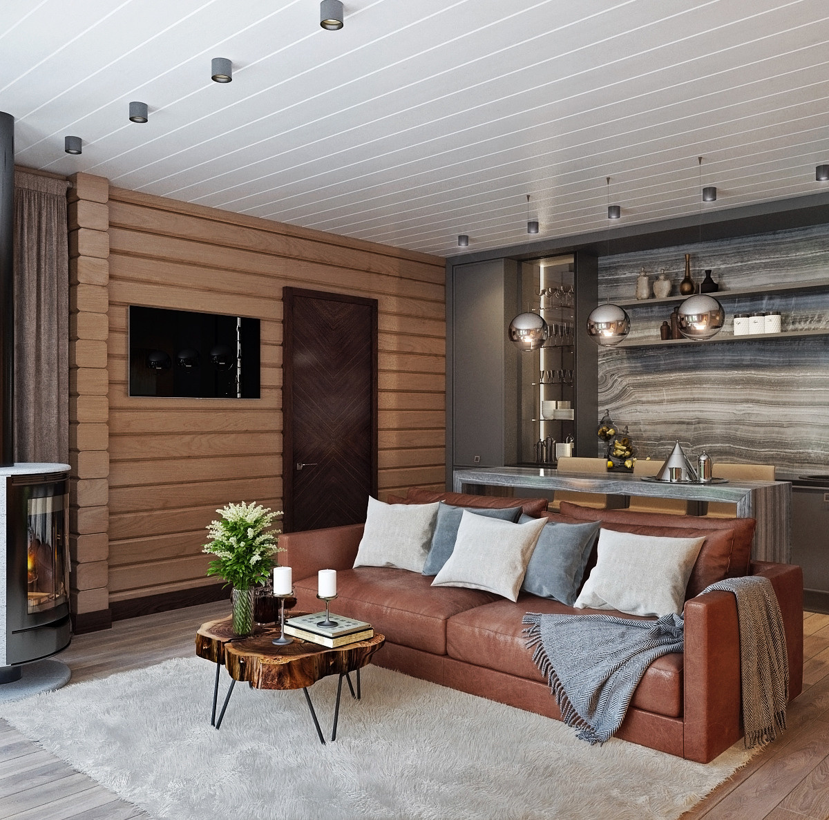 Дизайн интерьеров дома в поселке Княжье озеро. Дизайн интерьера деревянных домов