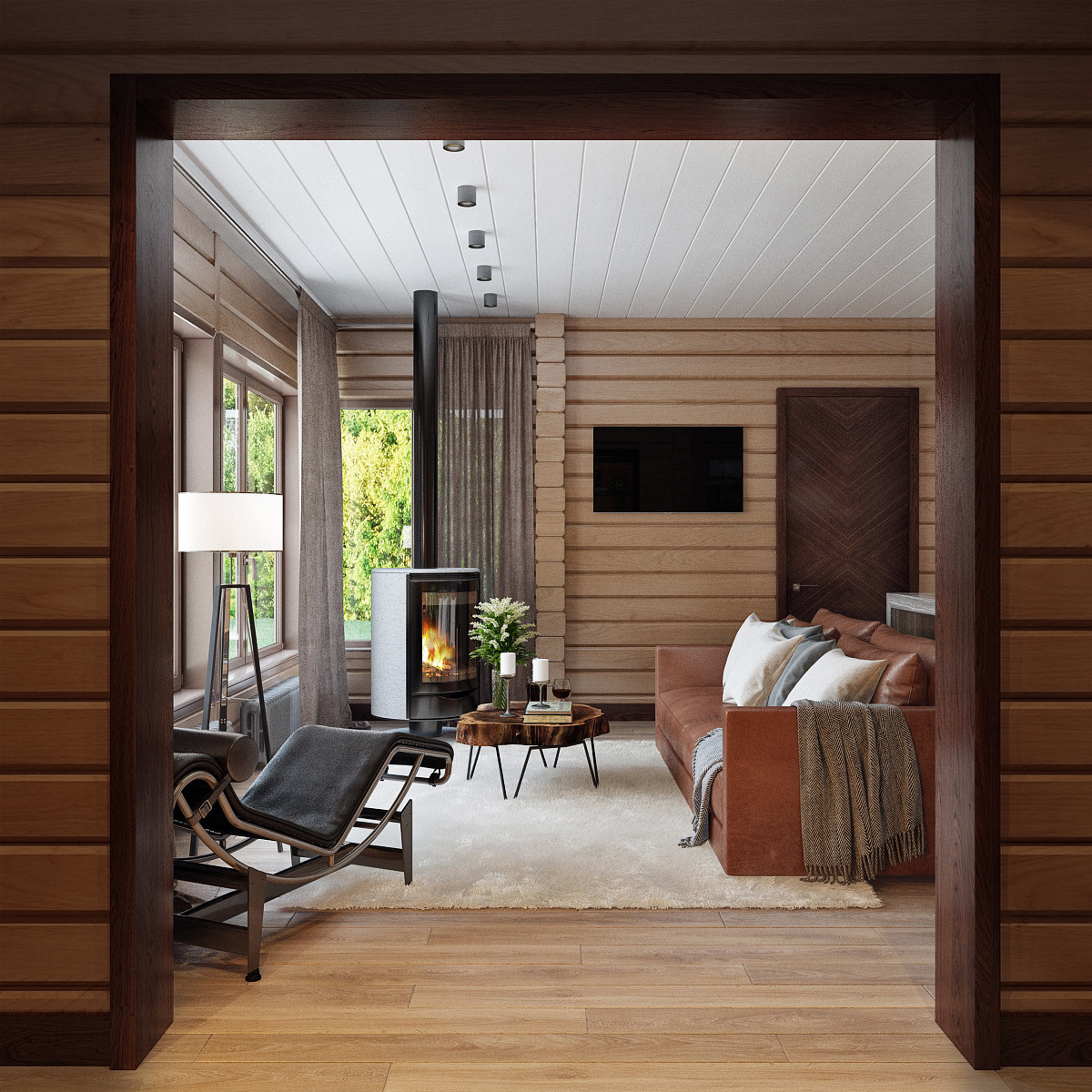 Дизайн интерьеров дома в поселке Княжье озеро. Дизайн интерьера деревянных домов