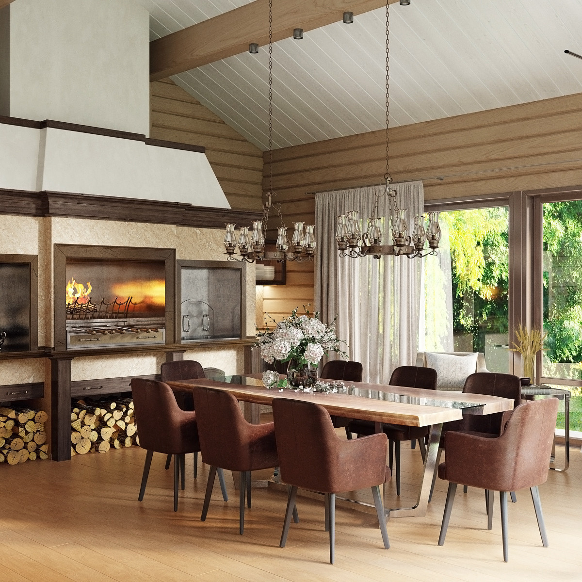 Дизайн интерьеров дома в поселке Княжье озеро. Дизайн интерьера деревянных домов