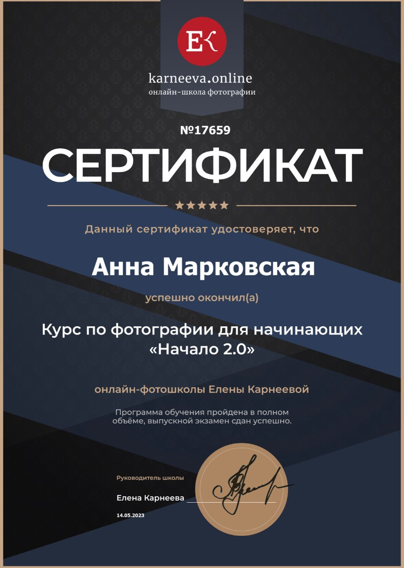 Дипломы. Детский и семейный фотограф в Санкт-Петербурге Анна Марковская