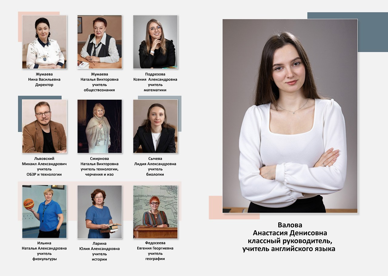 Развороты выпускного альбома с цитатой ученика