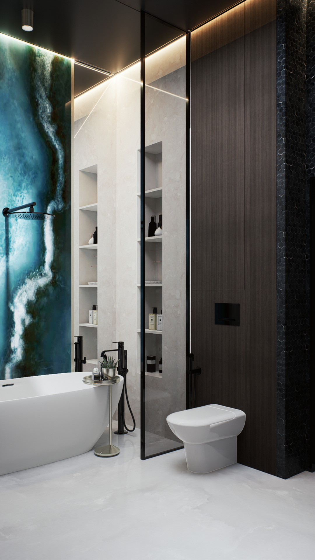 Ванная комната в стиле ар-деко. Александра Койтова — Архитектор малоэтажных зданий в Новосибирске