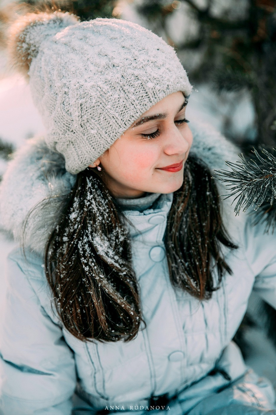 Зимняя фотосессия в лесу | Фотограф Анна Руданова