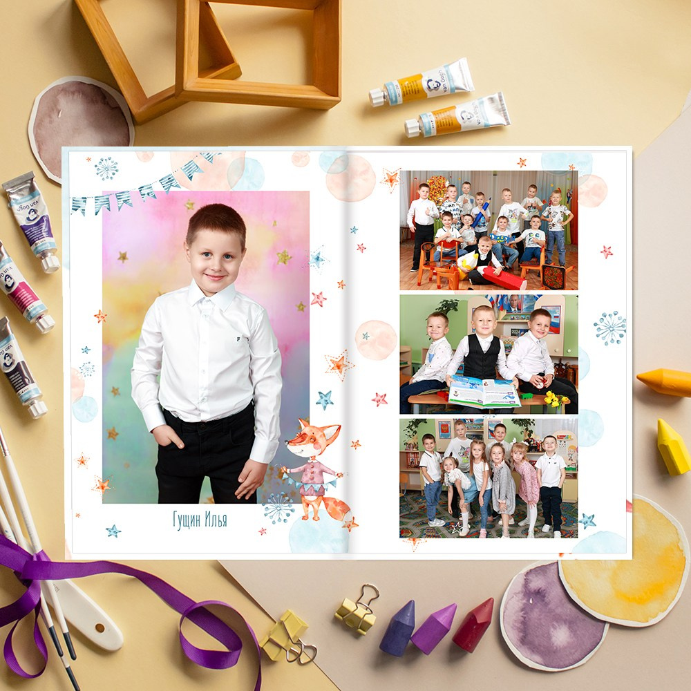 Выпускные альбомы в детский сад  3 разворота стандарт+ заказать Иваново Ярославле Костроме Владимире. Выпускные альбомы в Иваново в детский сад и школу. Александр и Светлана Янкины