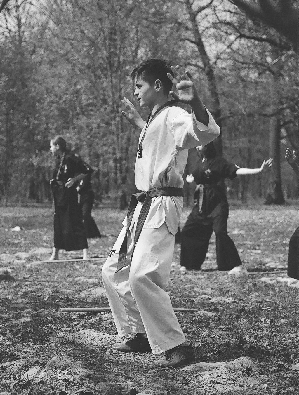 Занятия гуппы хапкидо в парке. Балетный фотограф Москва Майоров Николай