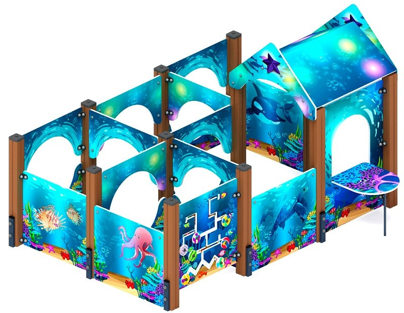 Лабиринт Морской МФ 20.17.01-01 Габариты (ШхДхВ): 2850х2320х1730 Зона безопасности, мм: 4850х4320