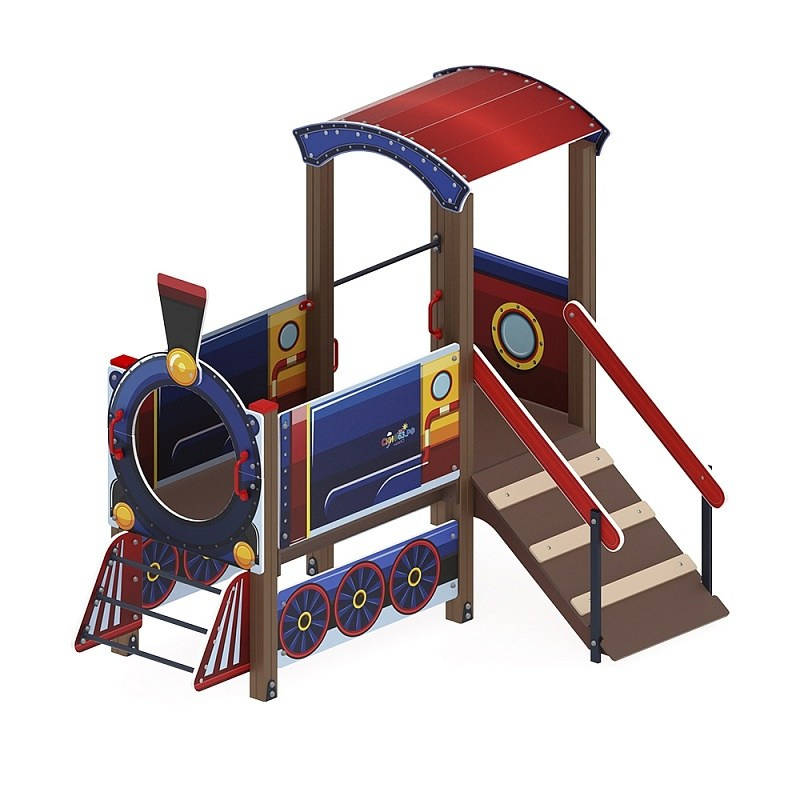 Паровозик (синий) - Беседка - МФ 10.03.05-01 Габариты (ШхДхВ): 2810x1950x2380 Зона безопасности, мм: 5810х4950