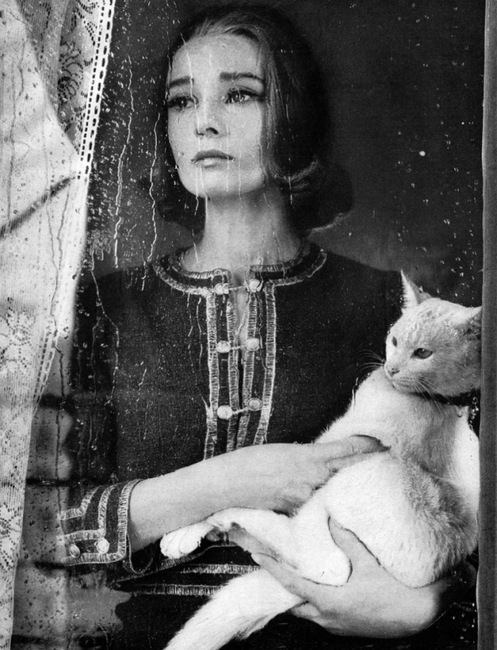 Одри Хепберн  и кот