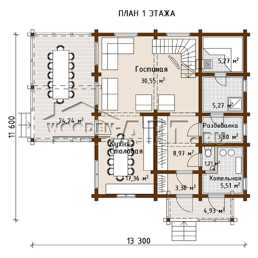 «Завидово» 201 кв. м. Проекты деревянных домов