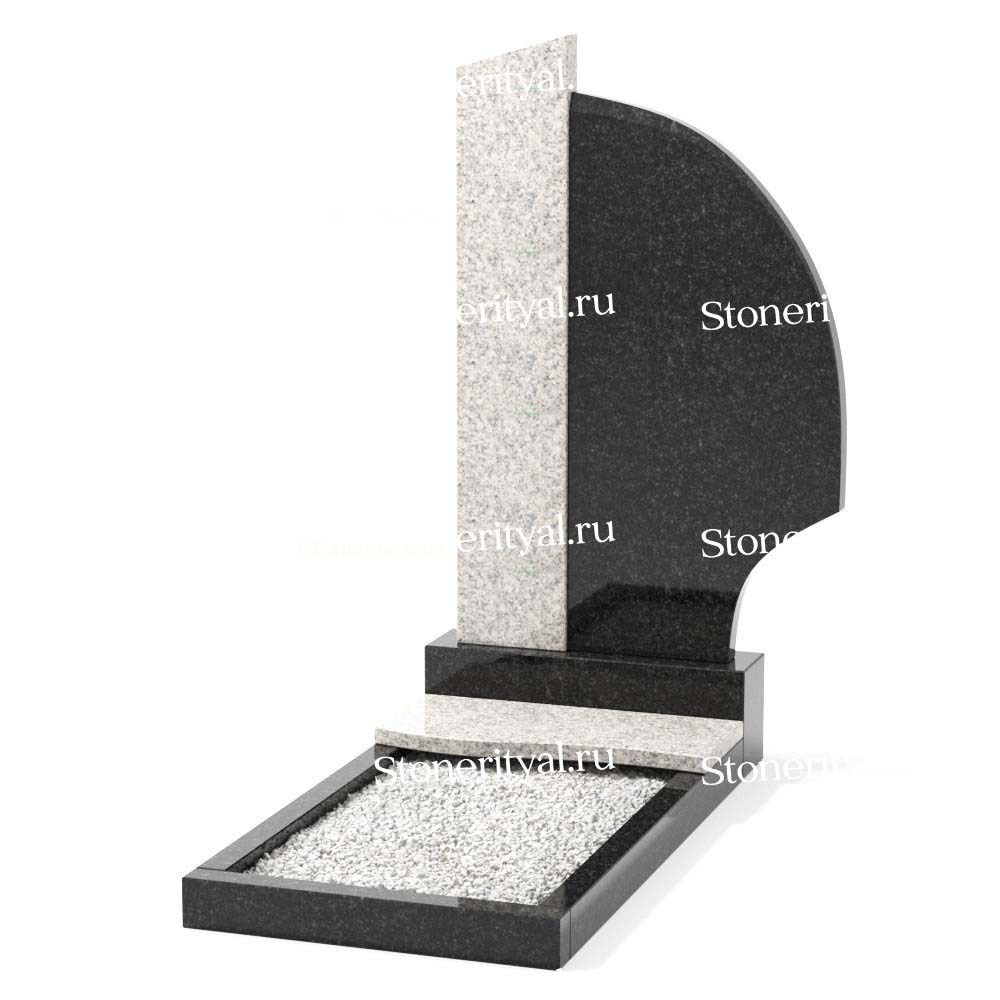 Комбинированные памятники на одного. Изготовление и установка памятников в Москве и МО