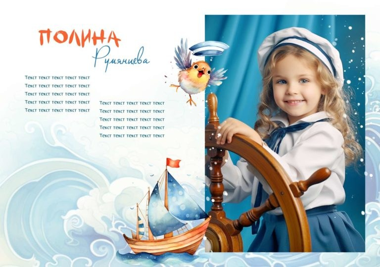 № 1132&nbsp;Альбом для группы «Моряки»&nbsp;Выпускной альбом для детского сада. Выпускные альбомы в морском стиле для выпускников детского сада.