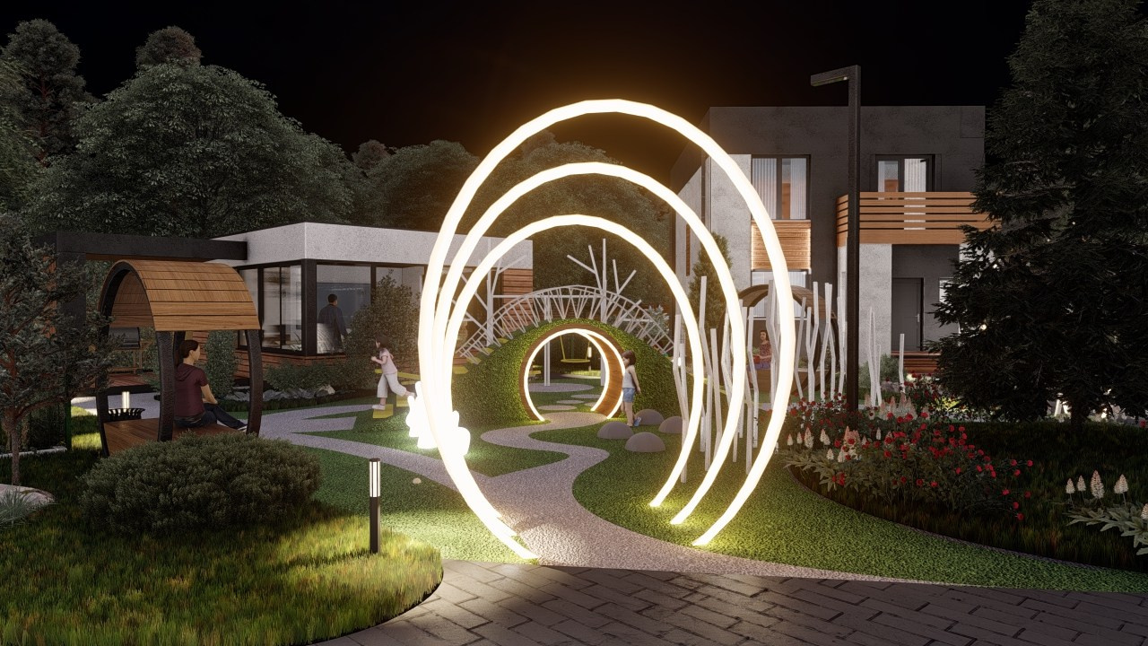 Благоустройство детской площадки. Александра Койтова — Архитектор малоэтажных зданий в Новосибирске