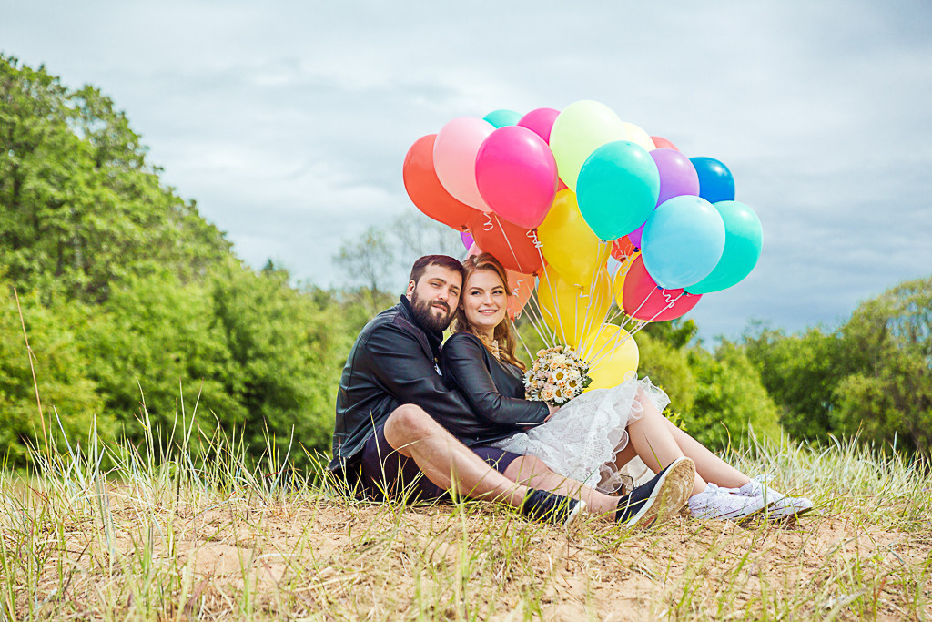 Даша и Андрей_Много шариков, много эмоций и атмосферы!. Фотограф женский и мужской портрет Санкт-Петербург