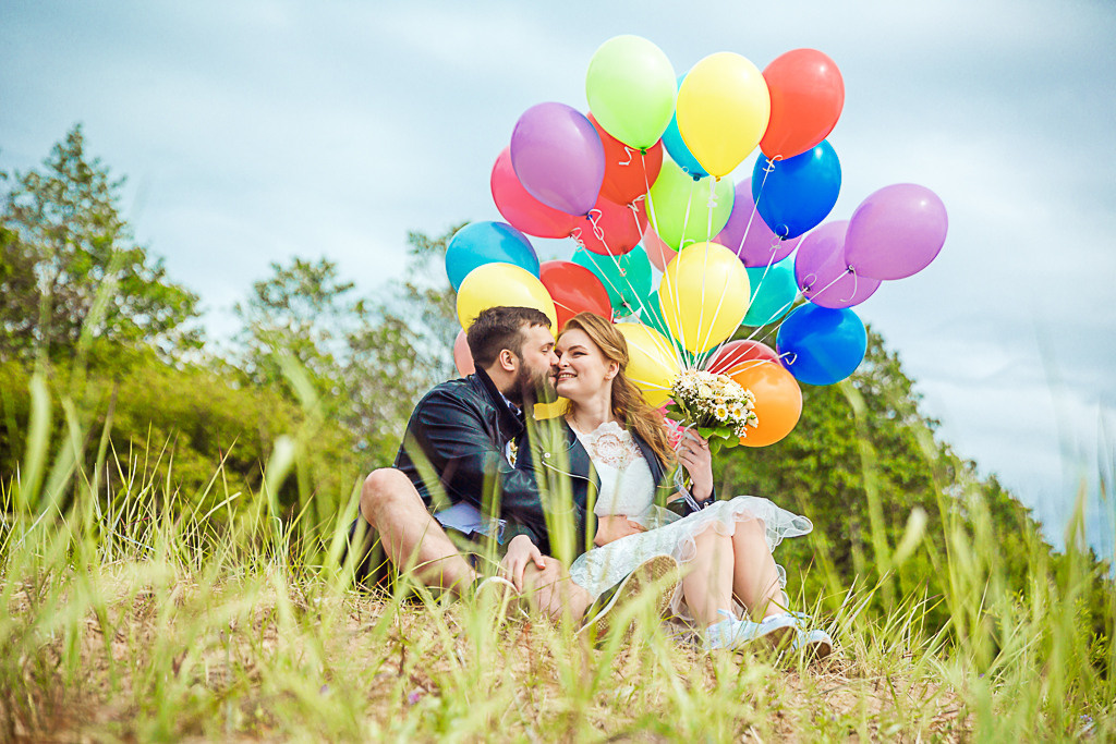 Даша и Андрей_Много шариков, много эмоций и атмосферы!. Фотограф женский и мужской портрет Санкт-Петербург