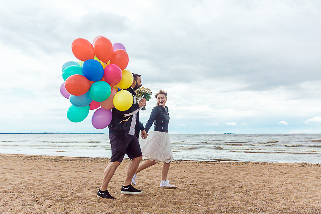 Даша и Андрей_Много шариков, много эмоций и атмосферы!. Фотограф женский и мужской портрет Санкт-Петербург