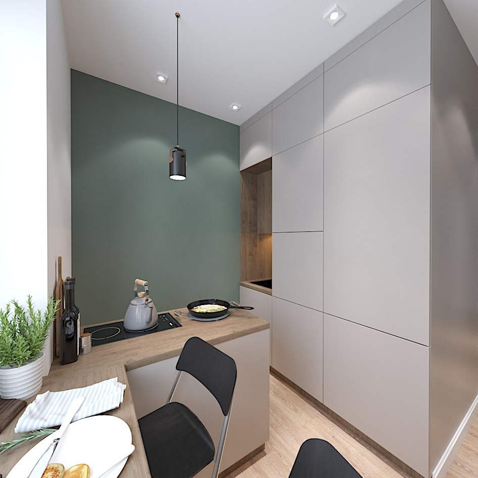 Маленькая кухня в хрущёвке. Студия интерьерной визуализации и дизайна FishkaRom в Краснодаре и по всей России