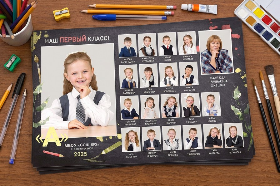Портреты ребят и классного руководителя
