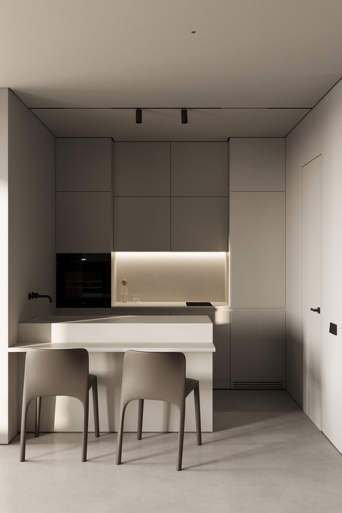 Современная кухня в стиле джапанди минимализм