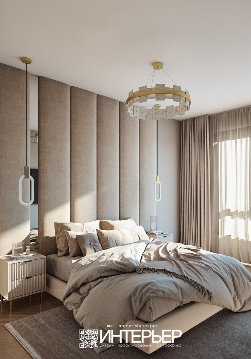 Михаил. ЖК Печорин. Спальня 2 и санузел. Дизайн интерьера, 3D визуализация и 3D моделирование. Создание проектов и чертежей. КМВ: Кисловодск, Пятигорск, Ессентуки и удаленно