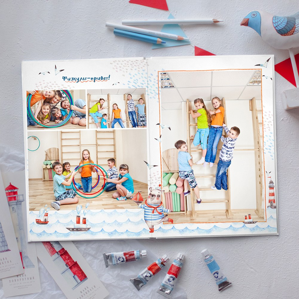 Дизайн «Морские медведи». Medlori fotobook Выпускные альбомы в Липецке Лариса Медведева