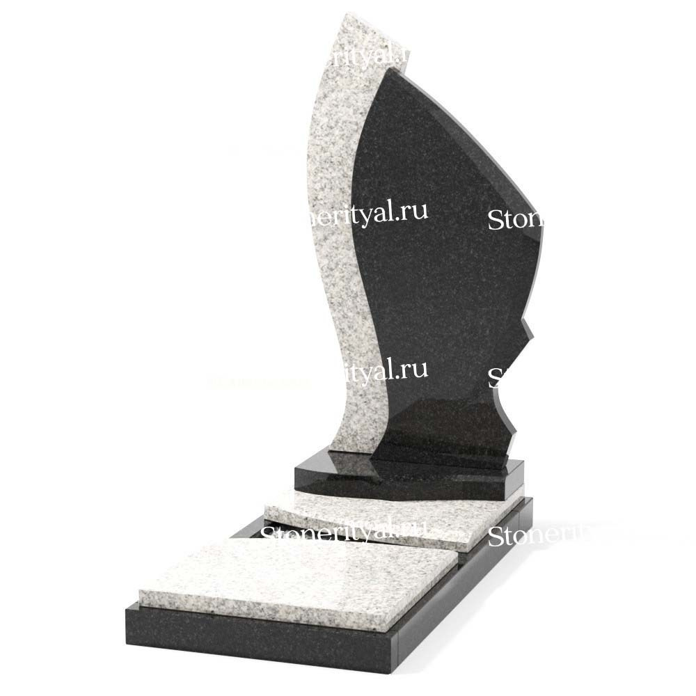 Комбинированные памятники на одного. Изготовление и установка памятников в Москве и МО