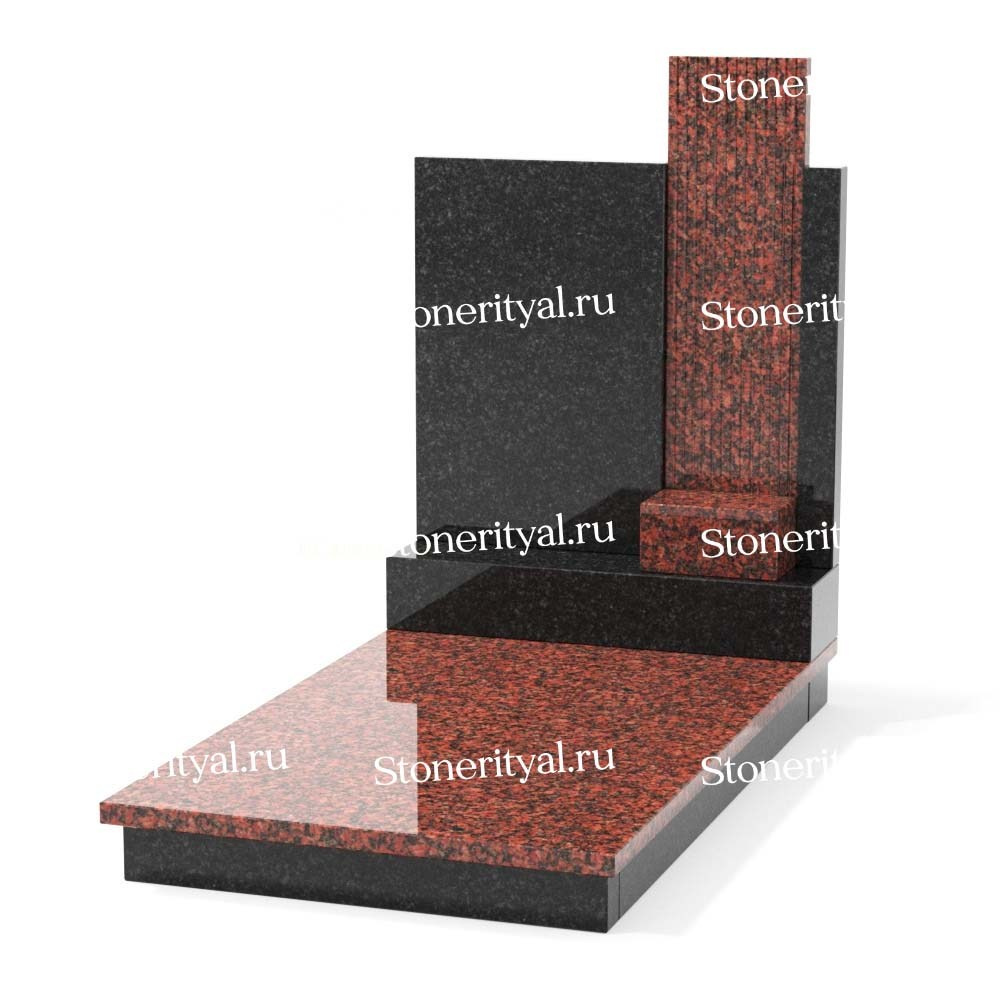 Комбинированные памятники на одного. Изготовление и установка памятников в Москве и МО