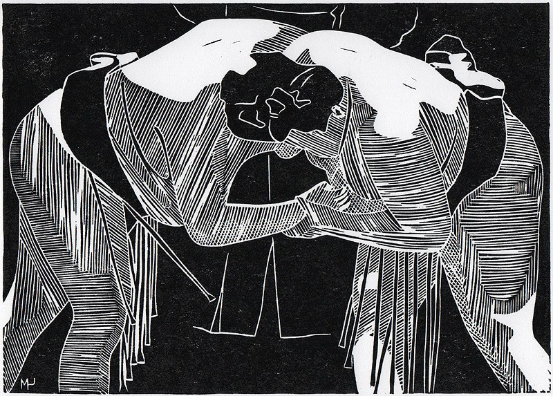 Серия линогравюр Grand Sumo Highlights  по мотивам турниров сумо. Авторская линогравюра, ручная печать на бумаге Ватман Гознак. 大相撲