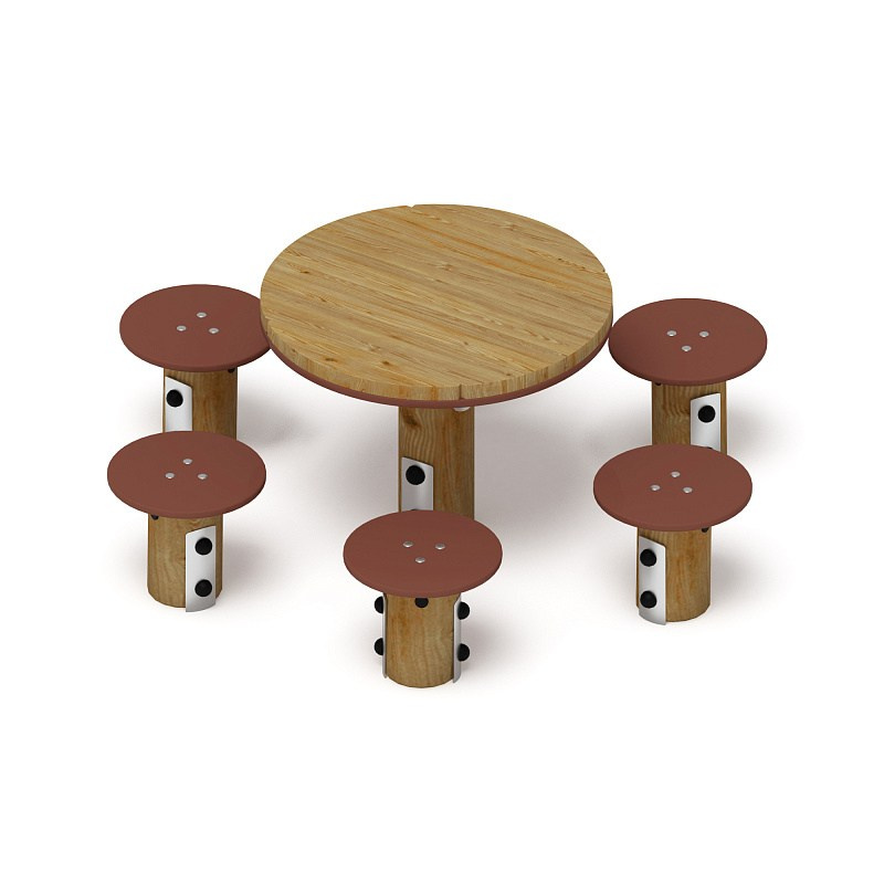 Столик детский (лиственница орех) МФ 31.01.11-Л.И1.02 Габариты (ШхДхВ): 1370х1530х570 Зона безопасности, мм: 2370х2530