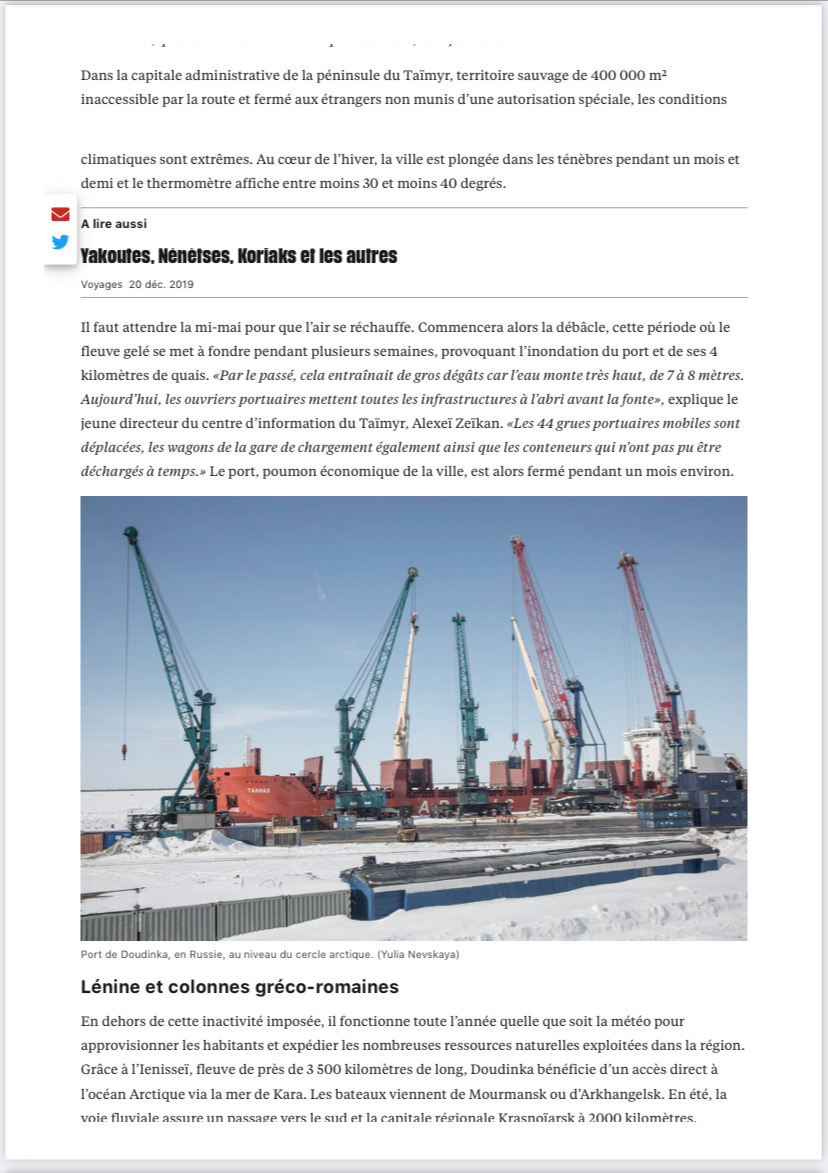 https://www.liberation.fr/lifestyle/voyages/doudinka-une-cite-portuaire-au-coeur-de-la-toundra-20210605_EA2SHKUFGZFE7NKWAKZQTOGFUM/?redirected=1&fbclid=IwAR2EAou4F_b9Ug61kFrHho-9glbOwlgas4zLudUXRLGrml9BaG18vqD5wtc