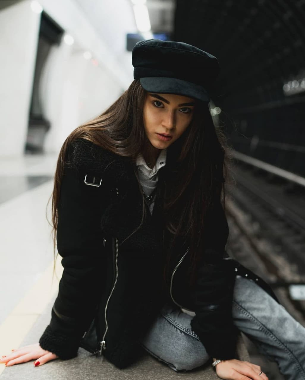 Farida in the subway. New York photographer RINAT SHAHMETOV in New York city