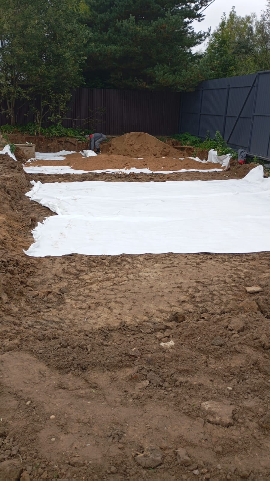 Укладка геотекстиля