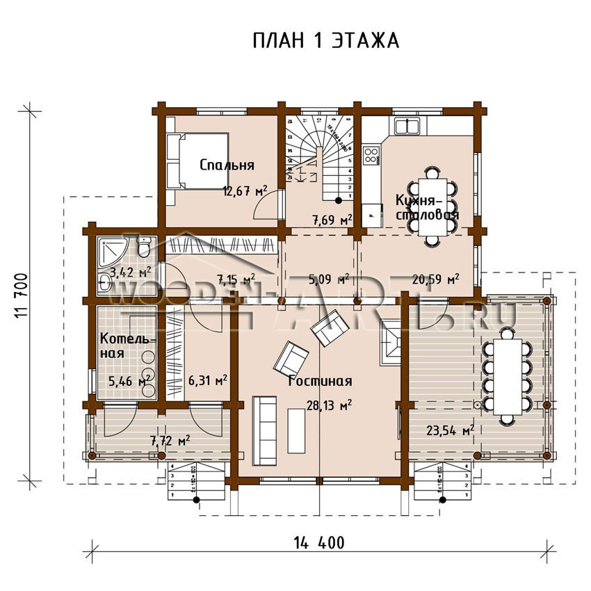 «Антоновка» 200 кв. м. Проекты деревянных домов